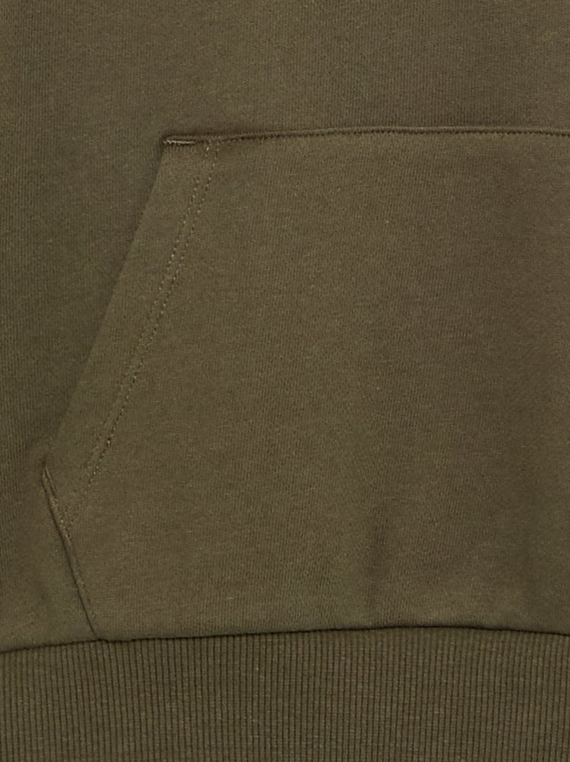 Felpa con cappuccio con tasca a marsupio Kaki - Kiabi