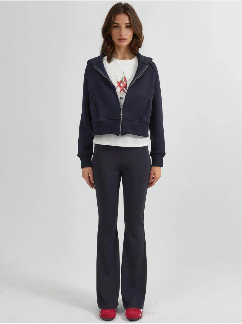 Felpa con cappuccio con zip dal taglio relaxed hiccup Blu marino - Kiabi
