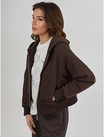 Felpa con cappuccio con zip dal taglio relaxed hiccup