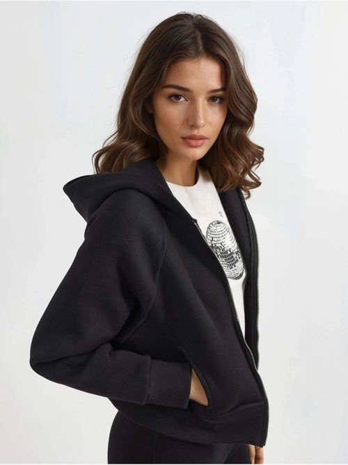 Felpa con cappuccio con zip dal taglio relaxed hiccup - Kiabi
