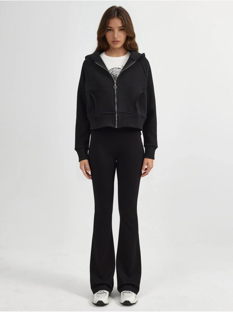 Felpa con cappuccio con zip dal taglio relaxed hiccup Nero - Kiabi