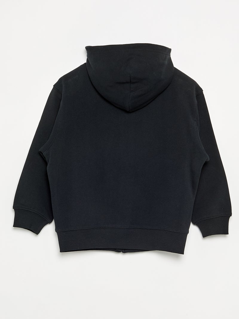 Felpa con cappuccio con zip Nero - Kiabi