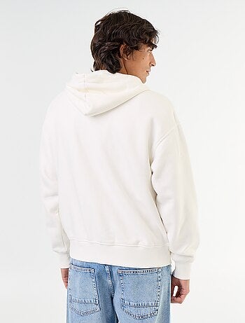 felpa con cappuccio con zip tinta unita