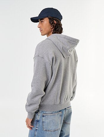felpa con cappuccio con zip tinta unita
