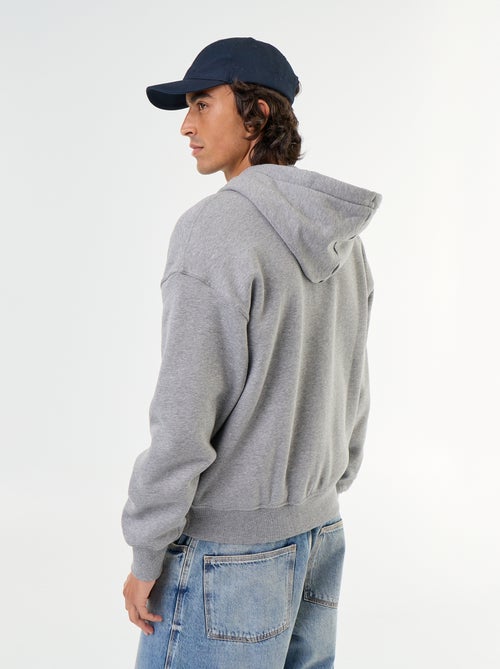 felpa con cappuccio con zip tinta unita - Kiabi