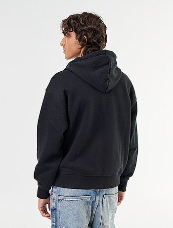 felpa con cappuccio con zip tinta unita