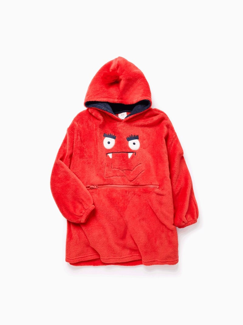 Felpa con cappuccio convertibile in pile coral 'monsters of emotions' Rosso - Kiabi