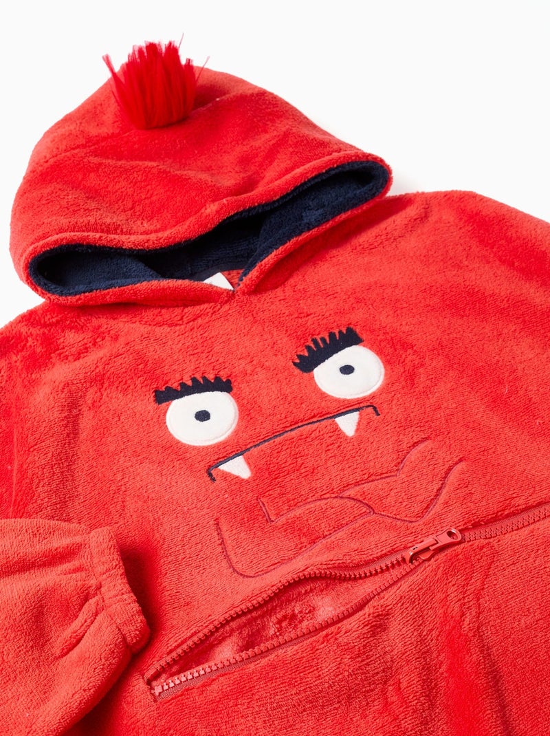 Felpa con cappuccio convertibile in pile coral 'monsters of emotions' Rosso - Kiabi