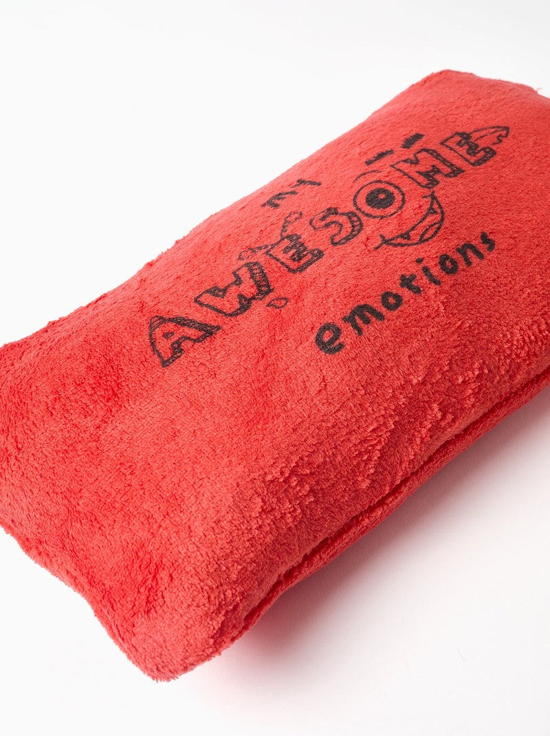 Felpa con cappuccio convertibile in pile coral 'monsters of emotions' Rosso - Kiabi