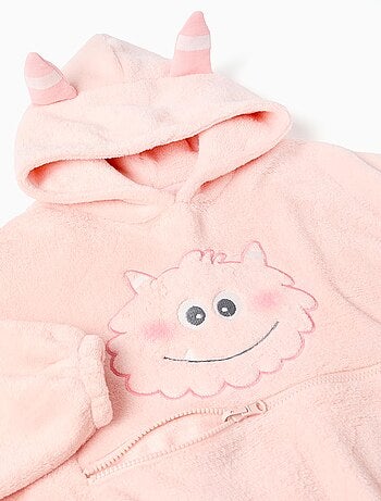 Felpa con cappuccio convertibile in pile corallo 'monsters of emotions'