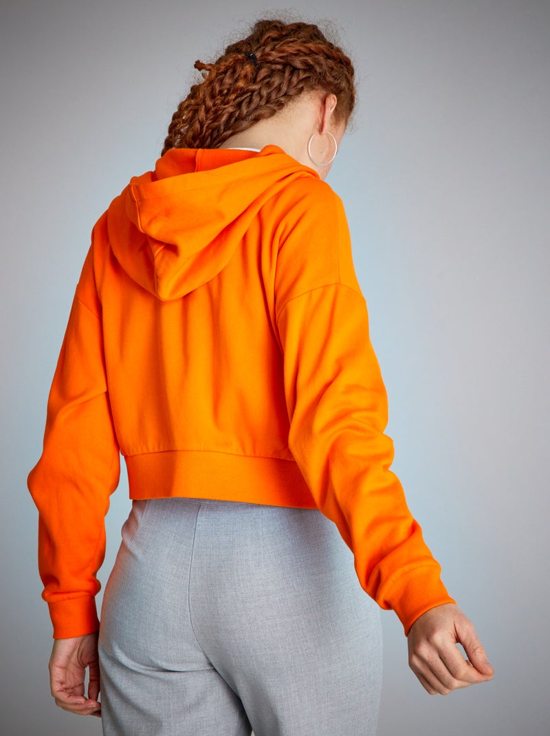Felpa Con Cappuccio Crop Top Arancio 12 00 Kiabi