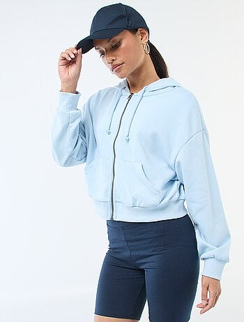 Felpa con cappuccio crop top