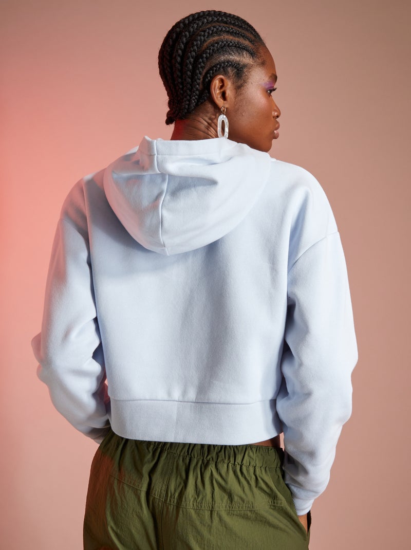 Felpa con cappuccio crop top grigio blu - Kiabi