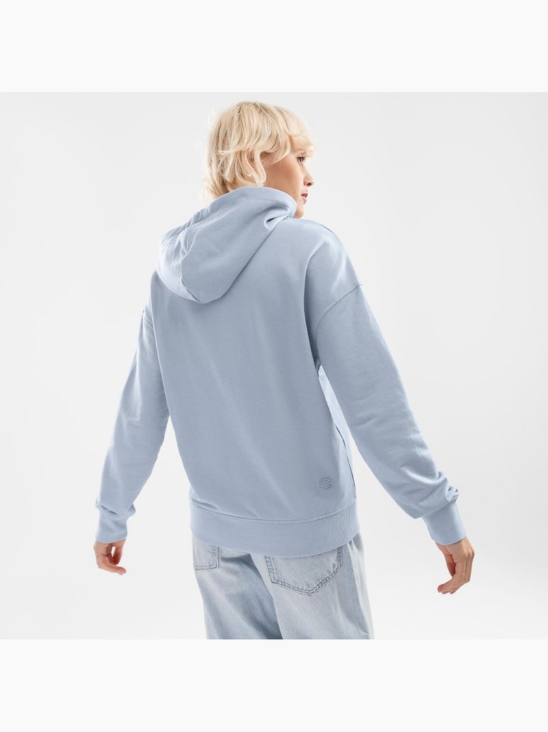 Felpa con cappuccio da donna lifestyle donna splash-w Blu elettrico - Kiabi
