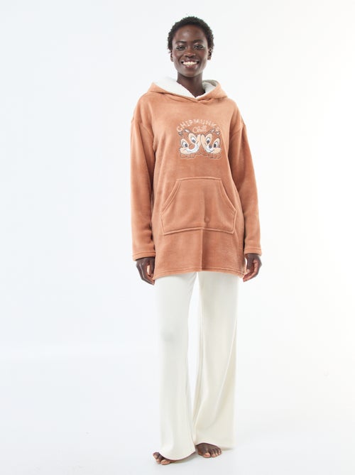 Felpa con cappuccio da notte in pile 'Cip e Ciop' 'Disney' - Kiabi