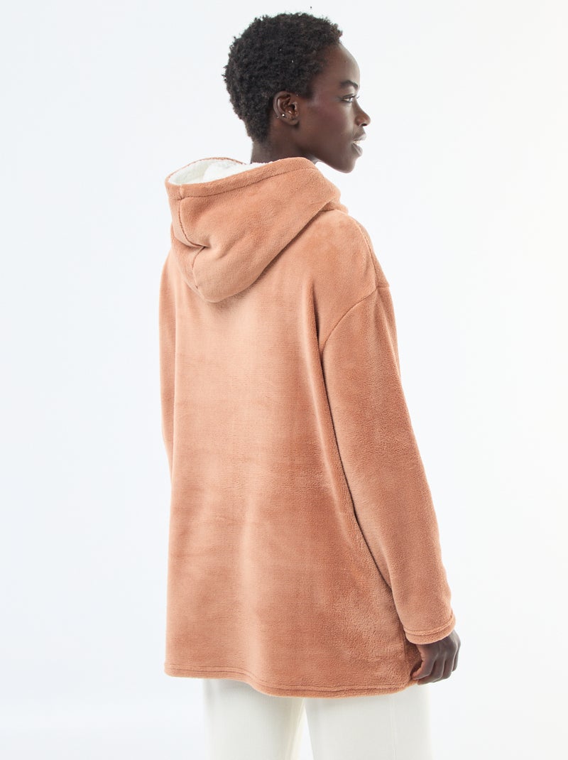 Felpa con cappuccio da notte in pile 'Cip e Ciop' 'Disney' Beige - Kiabi