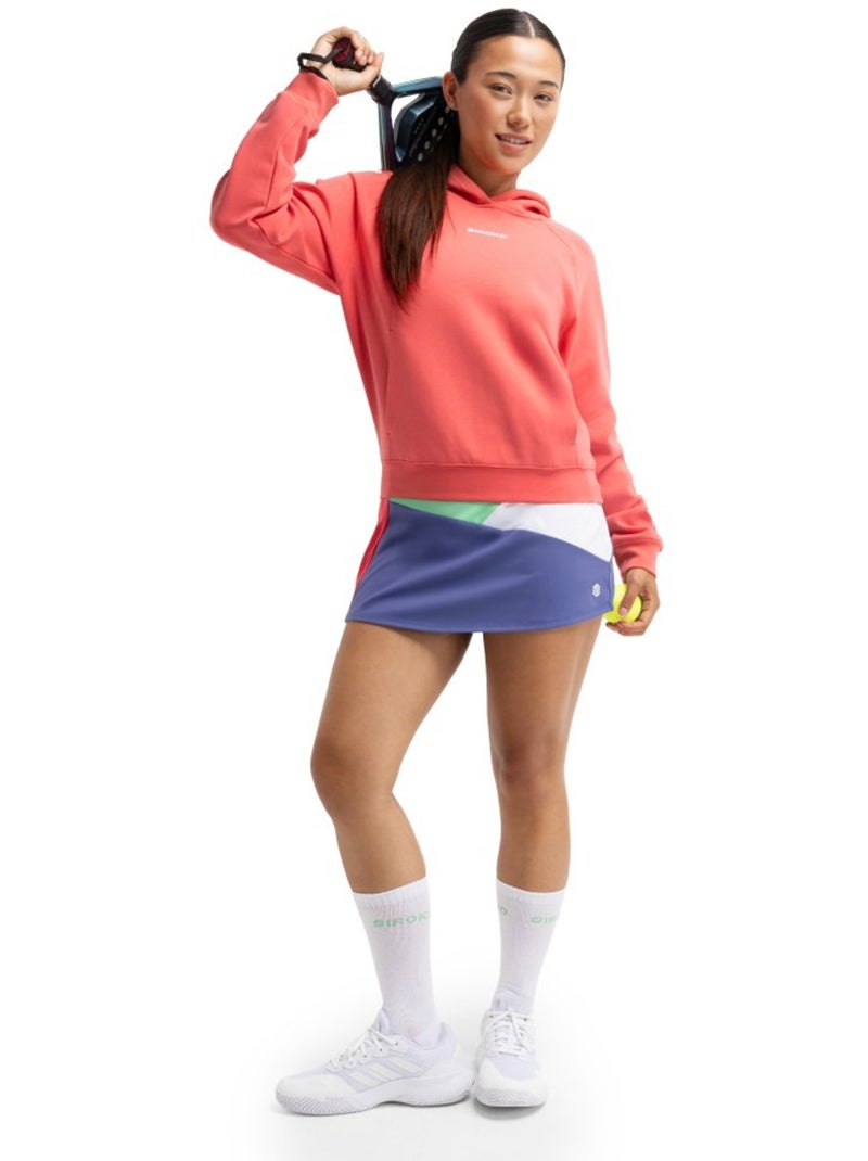 Felpa con cappuccio da padel donna padel donna deuce coral Rosso - Kiabi