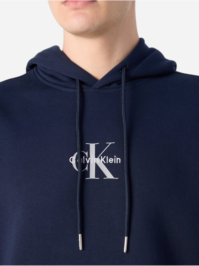Felpa con Cappuccio da Uomo Calvin Klein Jeans Blu - Kiabi