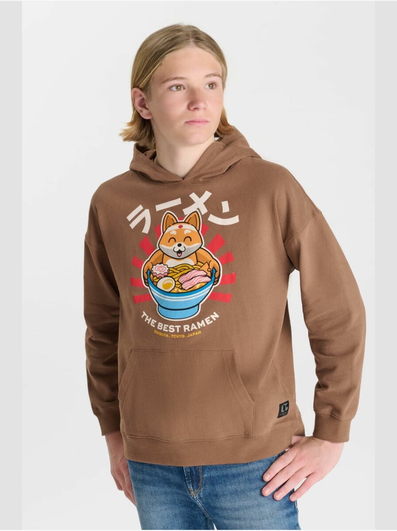 Felpa con cappuccio darabo Marrone - Kiabi