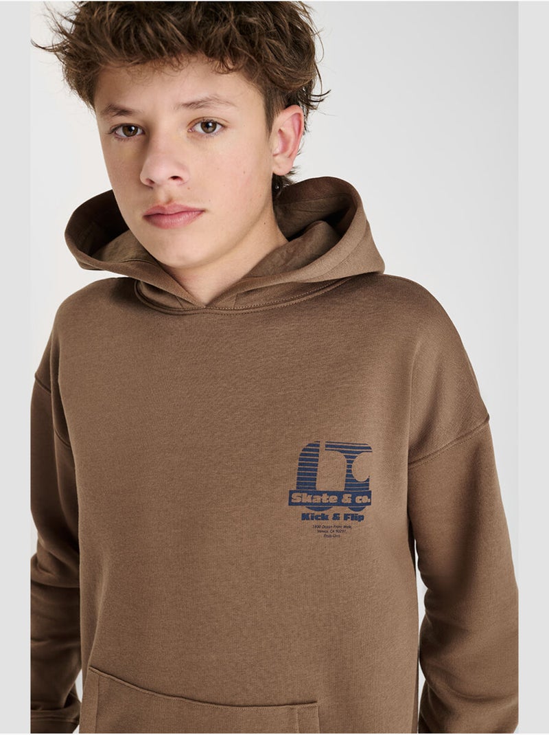 Felpa con cappuccio DEFEBO Marrone - Kiabi