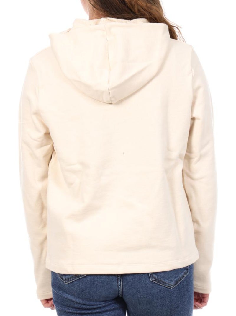 Felpa con Cappuccio Donna Le Coq Sportif Ecru - Kiabi