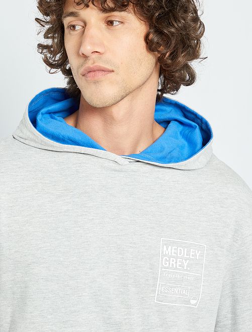 Felpa con cappuccio double face - BLU - Kiabi - 18.00€