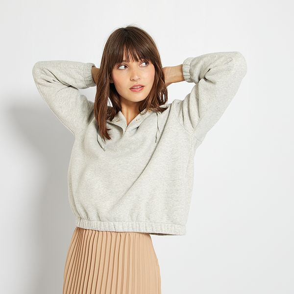 felpa con bottoni donna