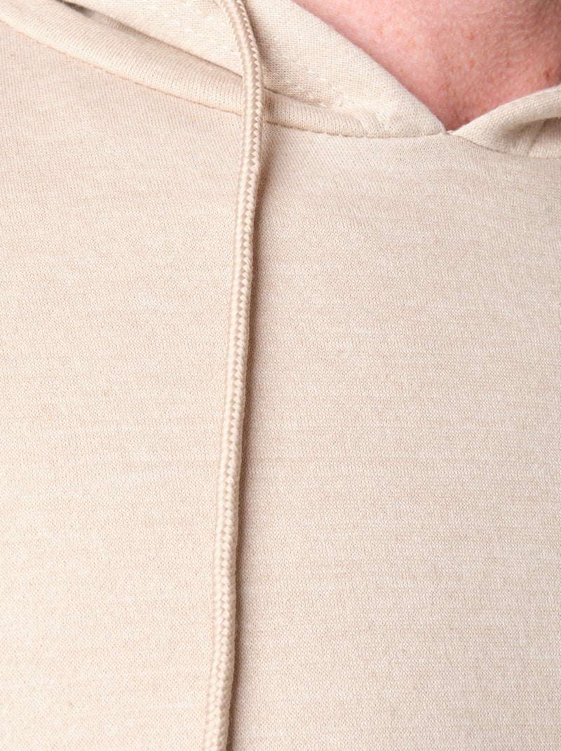 Felpa con cappuccio e cerniera Beige - Kiabi