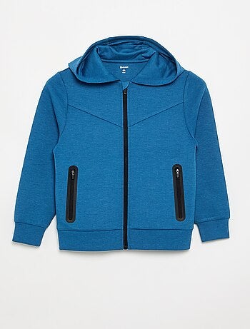 Felpa con cappuccio e cerniera con 2 tasche con zip