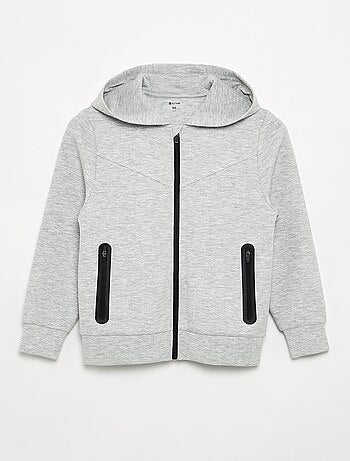 Felpa con cappuccio e cerniera con 2 tasche con zip