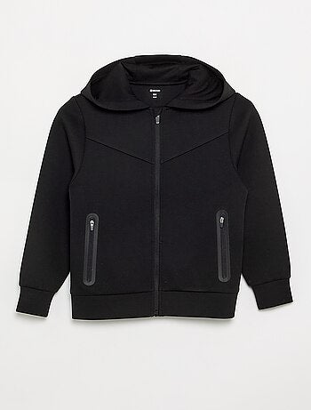 Felpa con cappuccio e cerniera con 2 tasche con zip