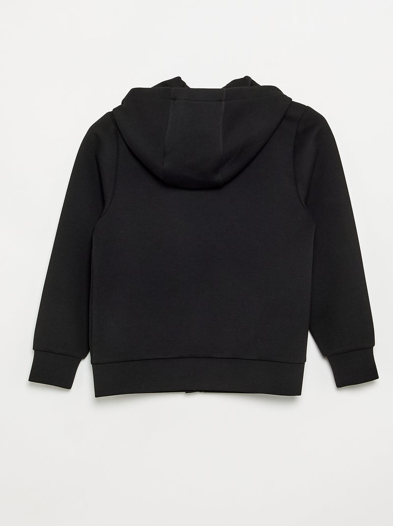 Felpa con cappuccio e cerniera con 2 tasche con zip Nero - Kiabi