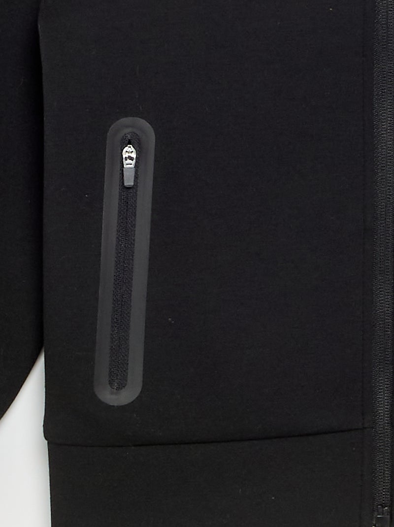 Felpa con cappuccio e cerniera con 2 tasche con zip Nero - Kiabi