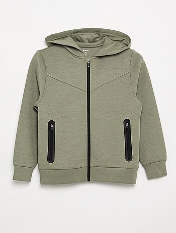 Felpa con cappuccio e cerniera con 2 tasche con zip