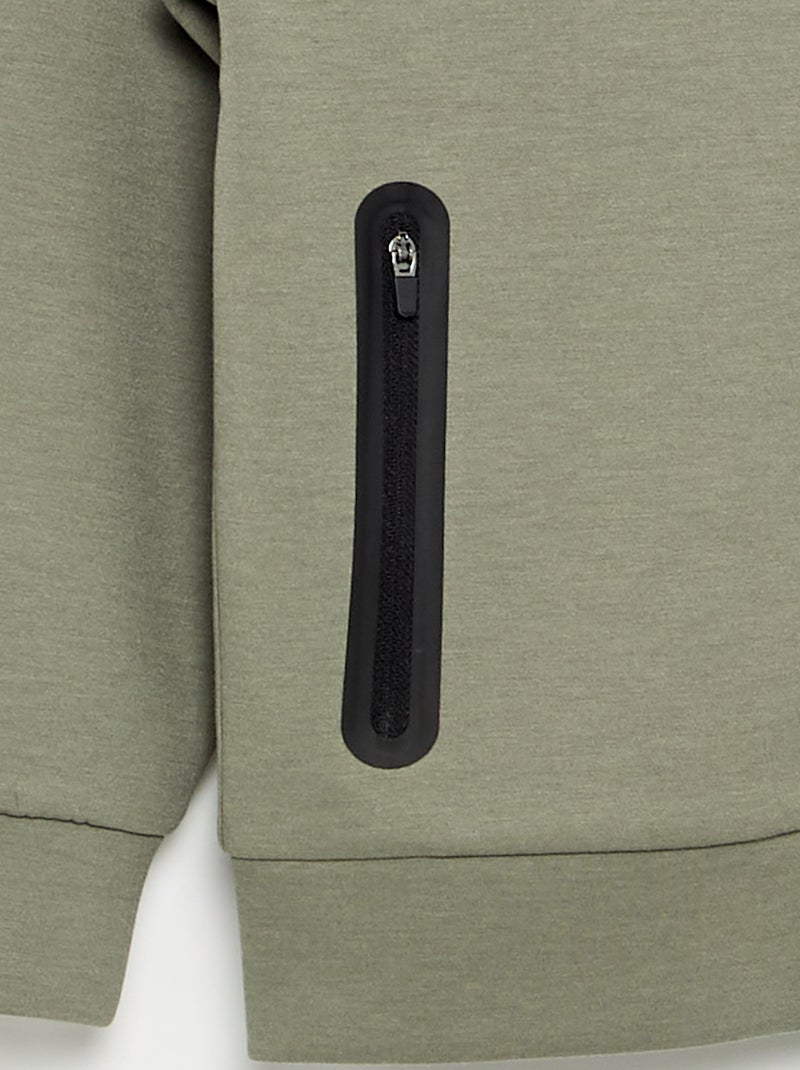 Felpa con cappuccio e cerniera con 2 tasche con zip Verde - Kiabi