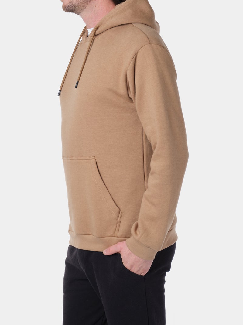 Felpa con cappuccio e cerniera Tortora - Kiabi