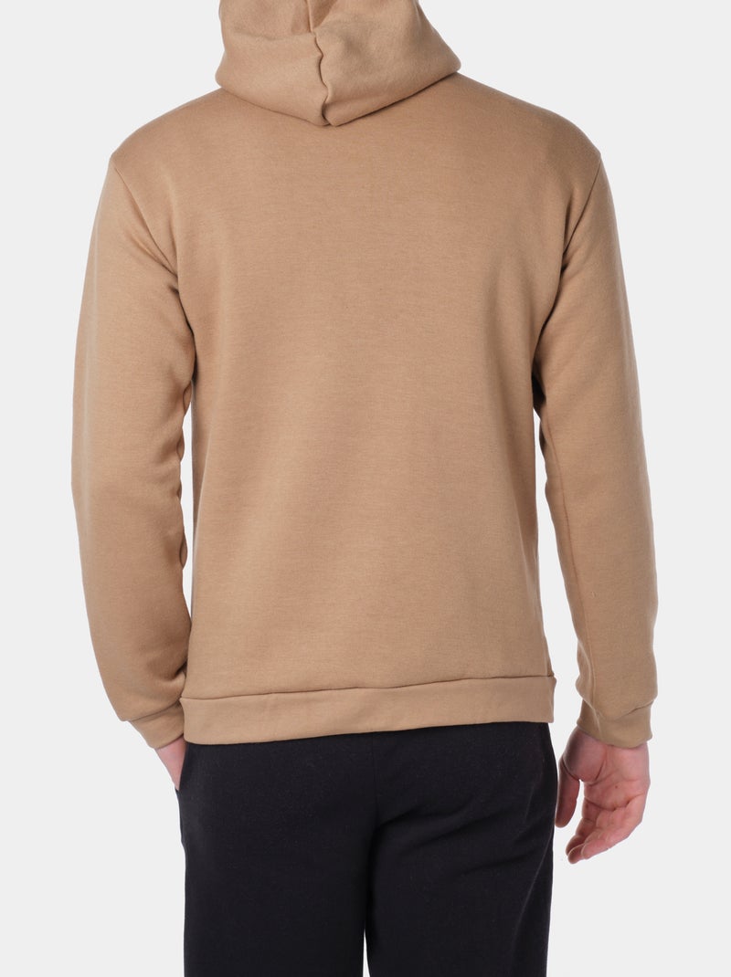 Felpa con cappuccio e cerniera Tortora - Kiabi