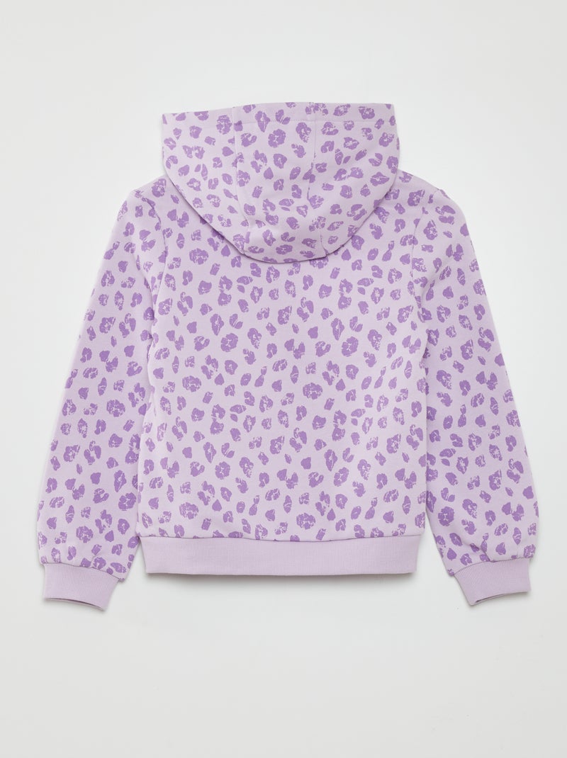 Felpa con cappuccio e motivo leopardato VIOLA - Kiabi