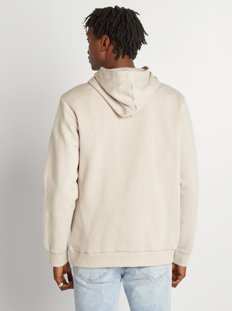 Felpa con cappuccio e scritta BEIGE - Kiabi