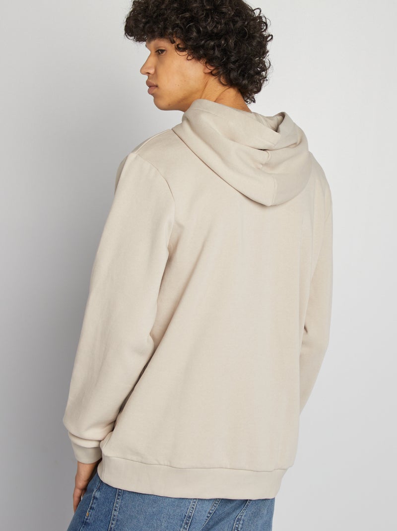 Felpa con cappuccio e scritta BEIGE - Kiabi