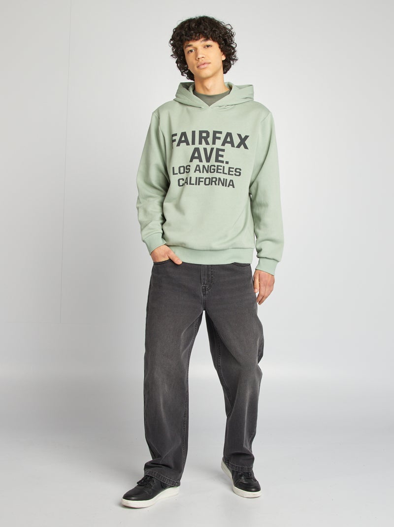 Felpa con cappuccio e scritta BLU - Kiabi