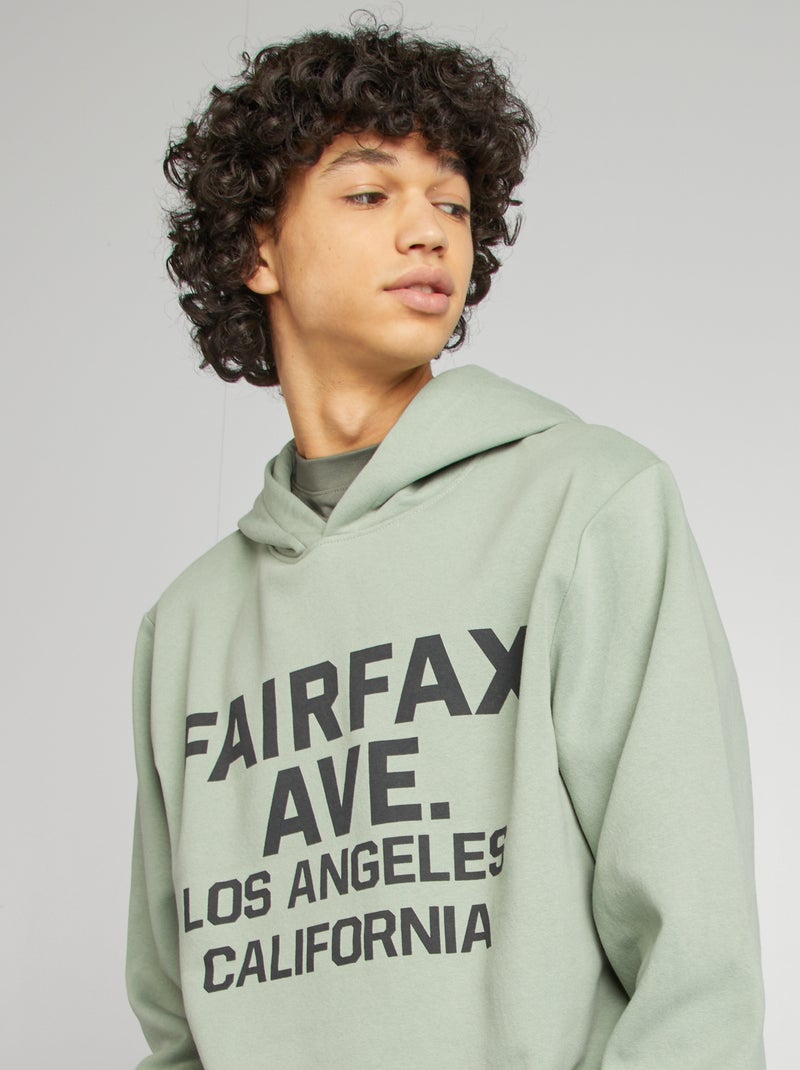 Felpa con cappuccio e scritta BLU - Kiabi