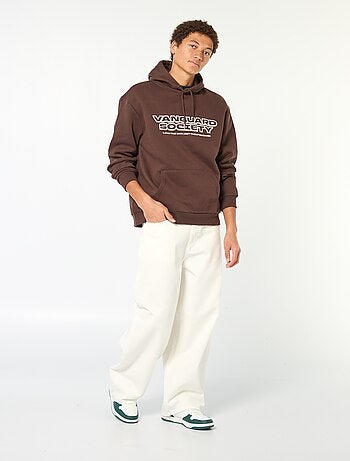 Felpa con cappuccio e scritta davanti e dietro