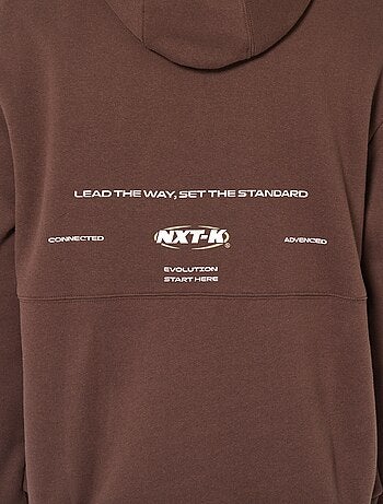 Felpa con cappuccio e scritta davanti e dietro