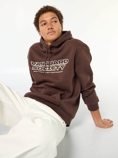 Felpa con cappuccio e scritta davanti e dietro - Kiabi