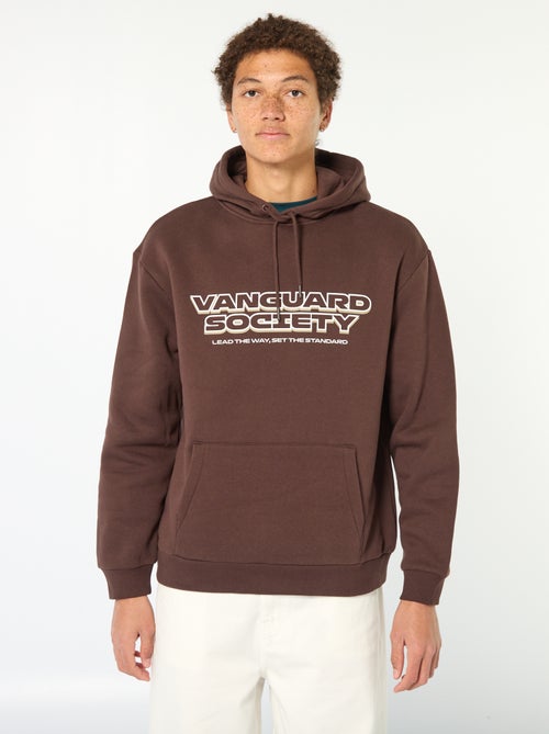 Felpa con cappuccio e scritta davanti e dietro - Kiabi