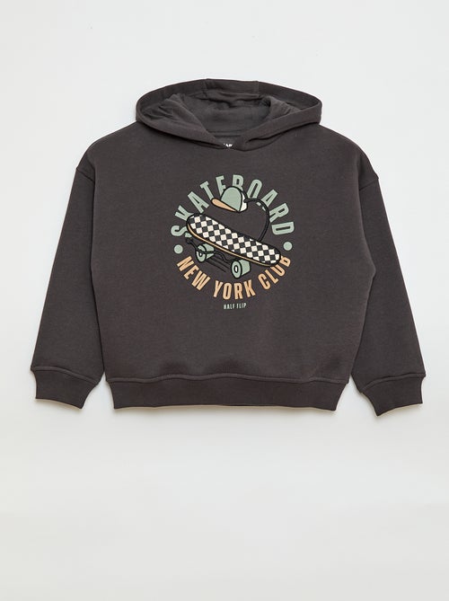 Felpa con cappuccio e stampa in rilievo - Kiabi