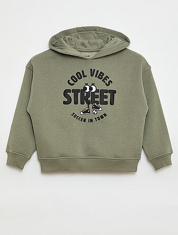 Felpa con cappuccio e stampa in rilievo