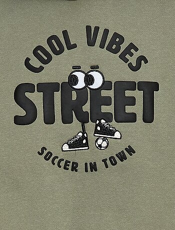 Felpa con cappuccio e stampa in rilievo