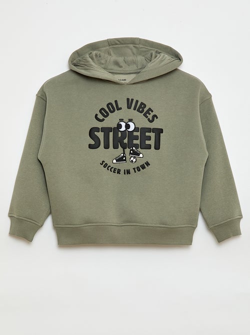 Felpa con cappuccio e stampa in rilievo - Kiabi